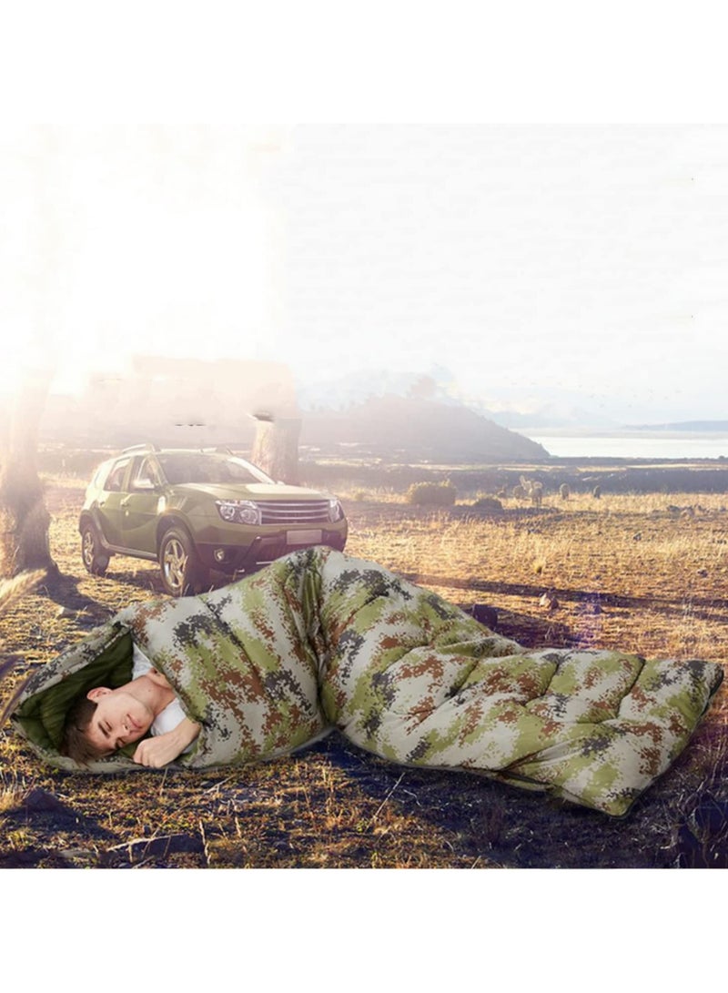 1pcs Outdoor Camping Sleeping Bag Camouflage Envelope Adult Sleeping Bag Camping Travel Lunch Break Office Leisure Lazy Sleep Bag Digital camouflage - Image 2