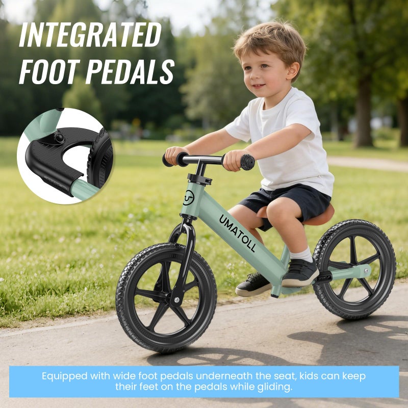Umatoll Toddler Balance Bike for 2-5 Year Old, Adjustable Kids Toy Bicycle, Gift for Ages 2-3 Girls Boys (Green) - Image 4