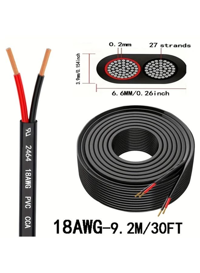سلك 18AWG CCA بطول 362 بوصة، مزود بأسلاك ثابتة لشريط LED، سماعات السيارة، والإلكترونيات بجهد 110V/220V - Image 1