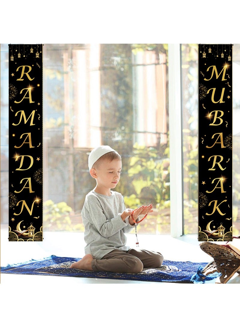 Aikanbo Ramadan Mubarak Banner,Eid Mubarak Decoration Banner Set, Ramadan Welcome Banner, Hanging Banner for Indoor and Outdoor Decoration, Party Decoration Supplies - Image 3