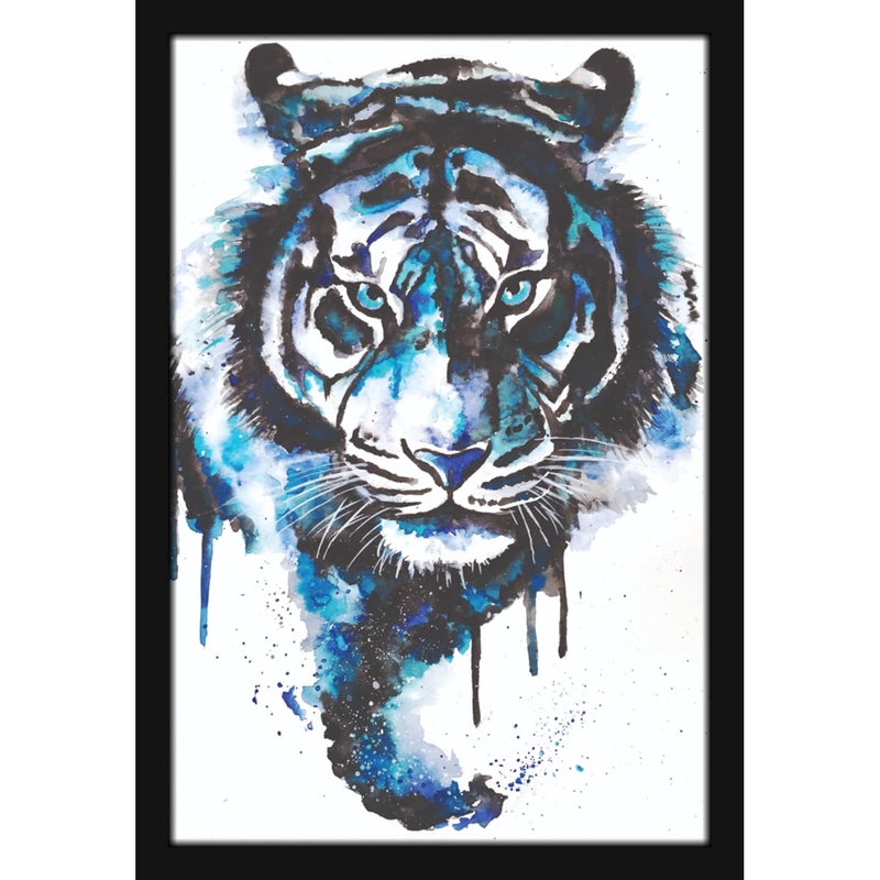 Mad Masters Mad Masters White Tiger Wild Animal Painting Aesthetic Hanging Photo Frame Decorative Item Home Decoration and Wall Decor for Living Room and Bedroom MM 1670 8x12 Inch Paper Without Plexi Glass  - Image 1