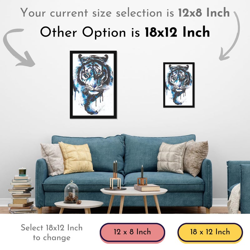 Mad Masters Mad Masters White Tiger Wild Animal Painting Aesthetic Hanging Photo Frame Decorative Item Home Decoration and Wall Decor for Living Room and Bedroom MM 1670 8x12 Inch Paper Without Plexi Glass  - Image 4