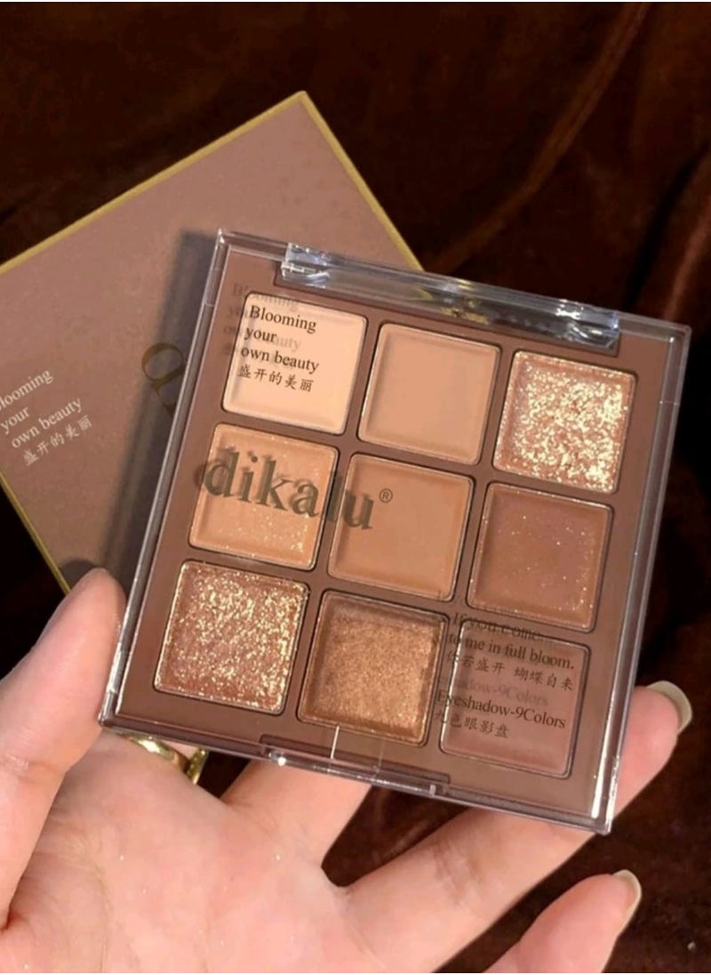 dikalu - 9-Color Eyeshadow Palette, Shimmer & Matte Smudge POWDER - Image 1