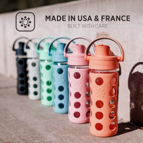 Lifefactory 12-Ounce Glass Water Bottle with Active Flip Cap and Protective Silicone Sleeve, Mint - Image 4