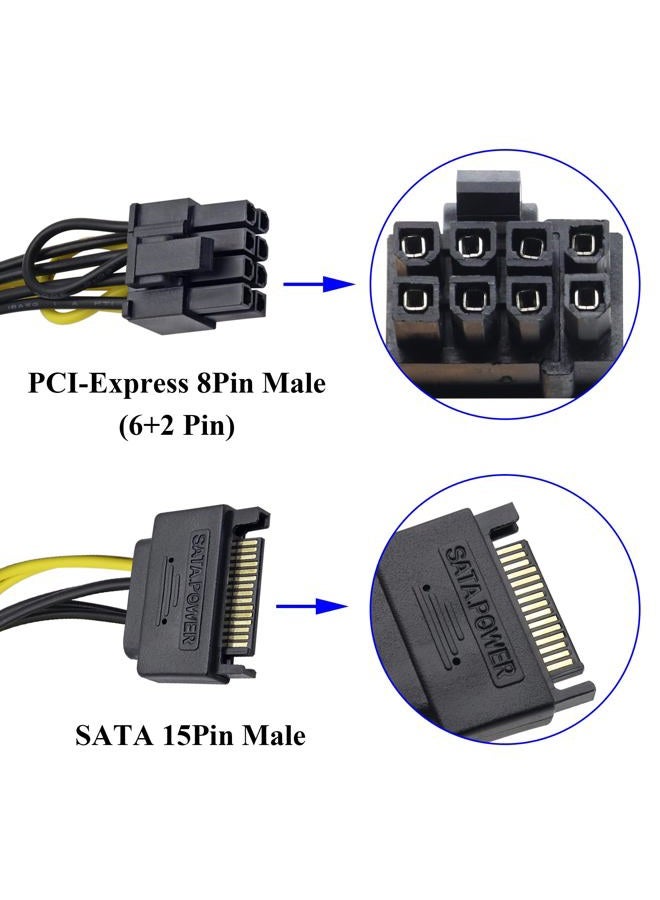 zdyCGTime CGTime 20CM/8inch Black SATA to 8 Pin PCI-Express Power Cable for Desktop Computer, Gaming PC - Image 4