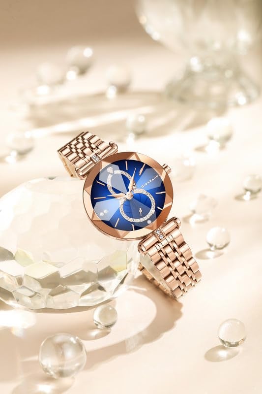 Giordano Luxury Watch for Women – Round Diamond Cut Glass Dial, Elegant Stainless Steel Strap with Quartz Movement - Image 3