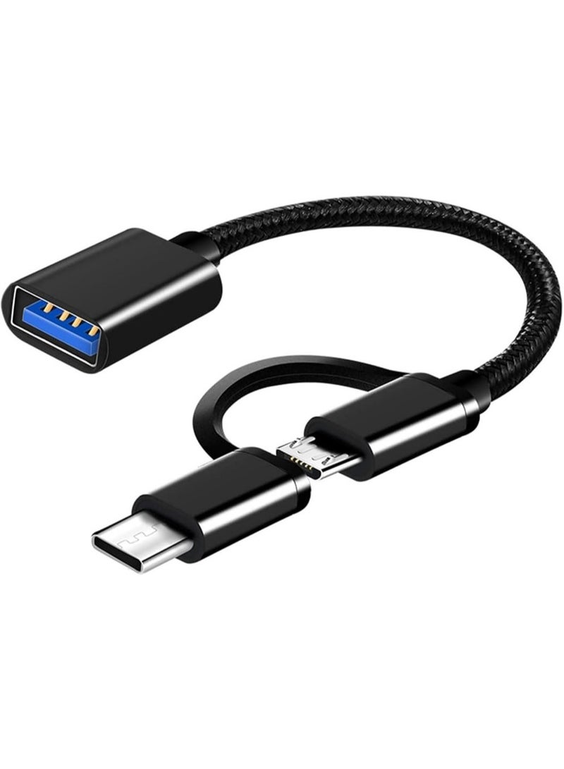 2-in-1 OTG Adapter Cable - USB C/Micro to USB 3.0, USB C to USB Female Adapter for MacBook, Android Phones, and More  - Image 1