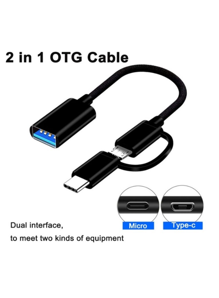 2-in-1 OTG Adapter Cable - USB C/Micro to USB 3.0, USB C to USB Female Adapter for MacBook, Android Phones, and More  - Image 2