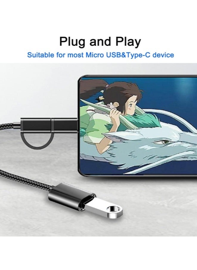 2-in-1 OTG Adapter Cable - USB C/Micro to USB 3.0, USB C to USB Female Adapter for MacBook, Android Phones, and More  - Image 3