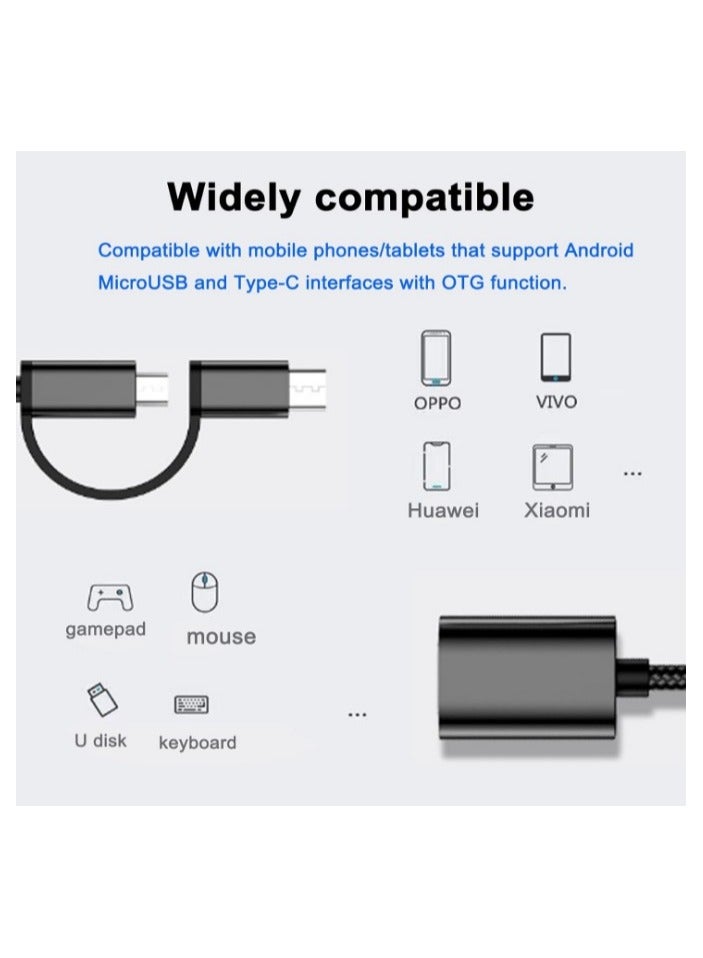 2-in-1 OTG Adapter Cable - USB C/Micro to USB 3.0, USB C to USB Female Adapter for MacBook, Android Phones, and More  - Image 5