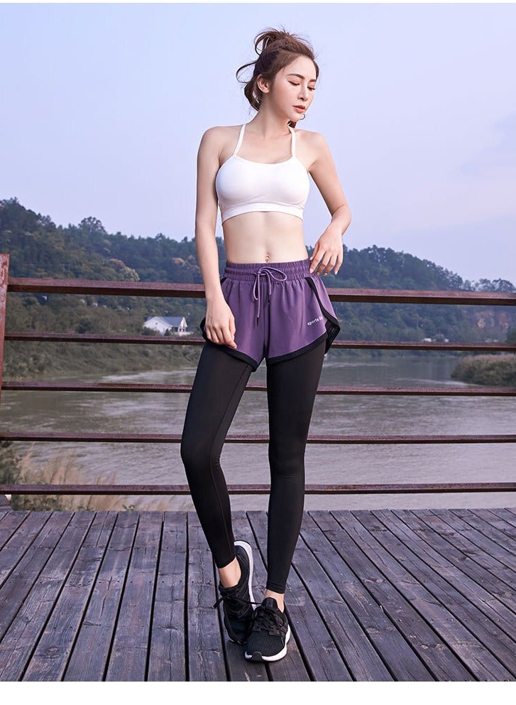 Loquat Yoga Fake two-piece sweatpants Purple
