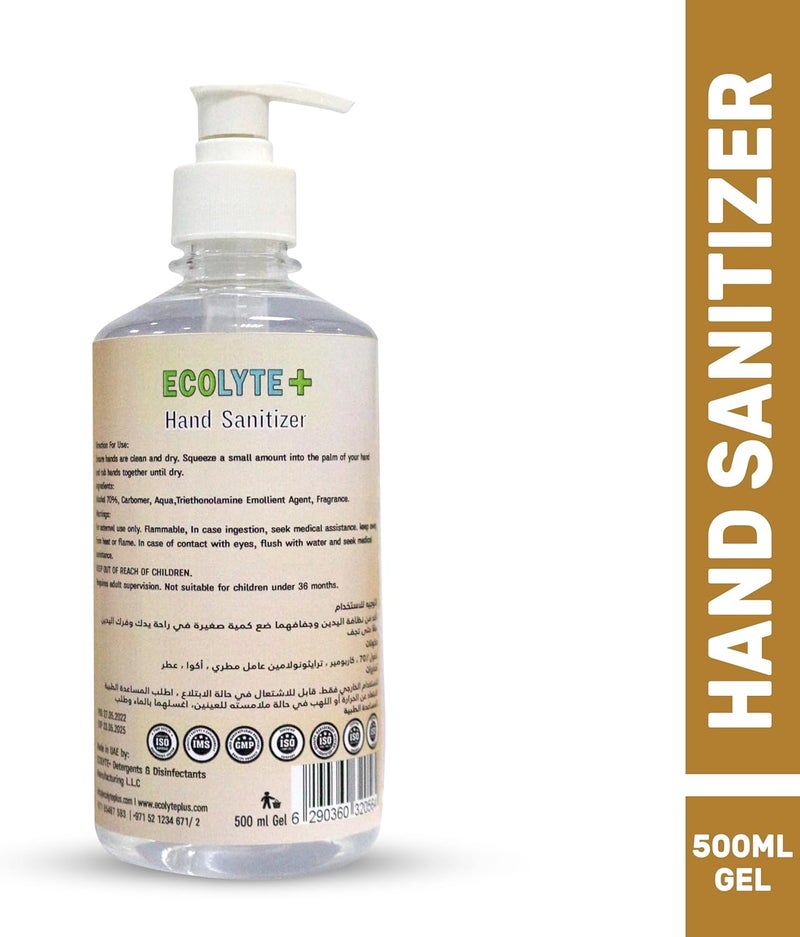 ECOLYTE+ Hand Sanitizer Gel 500ml - Image 2
