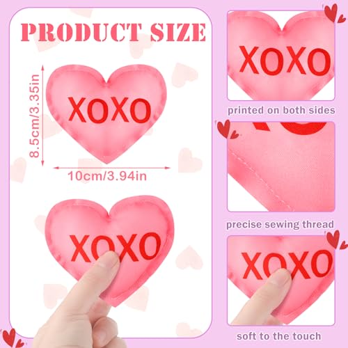 Kajaia 12 Pcs Valentine's Day Conversation Heart Decoration Stuffed Fabric Heart Ornament Rustic Colorful Love Decor Cute Tiered Tray Decor Bowl Filler for Valentine Gift Kitchen Home Wedding (Cute) - Image 4