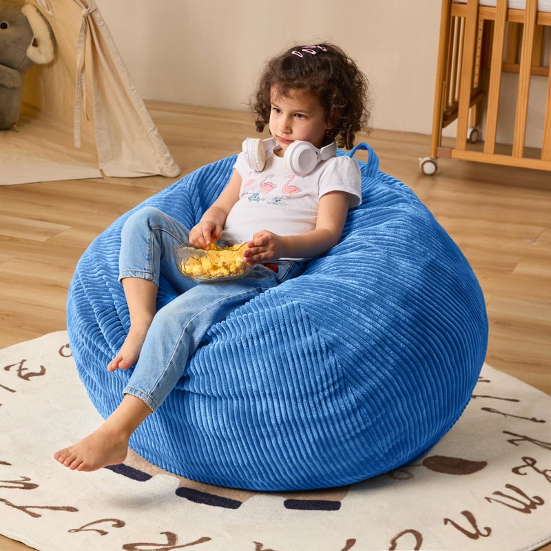 Cansunna Bean Bag Chairs Teardrop Bean Bag Chair Beanbag Chair with Memory Foam Filled Machine Washable Cover for Living Room Bedroom SmallBlue