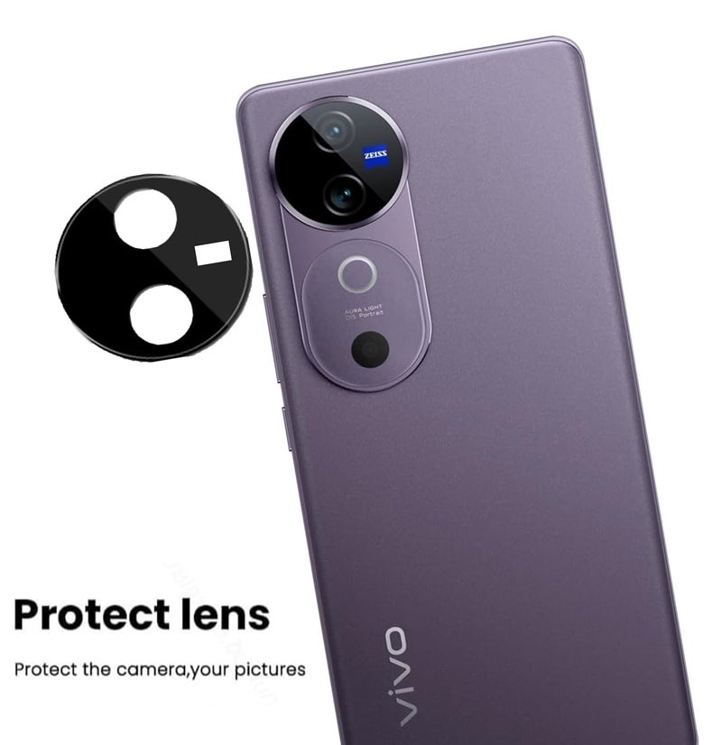 FabeKee Glass Camera Lens Protector For vivo T3 Ultra [9H Hardness] [6D Lens Protector ] [Easy Installation] Black - Image 3