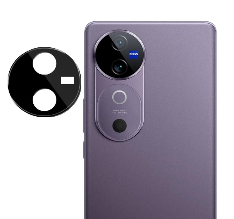 FabeKee Glass Camera Lens Protector For vivo T3 Ultra [9H Hardness] [6D Lens Protector ] [Easy Installation] Black - Image 1