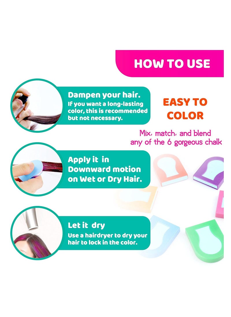 Y&D - Hair Chalk Temporary Color Non-Sticky Washable Dye for New Year Birthday Party Cosplay DIY Washes Out with Shampoo 8-Color - Image 1