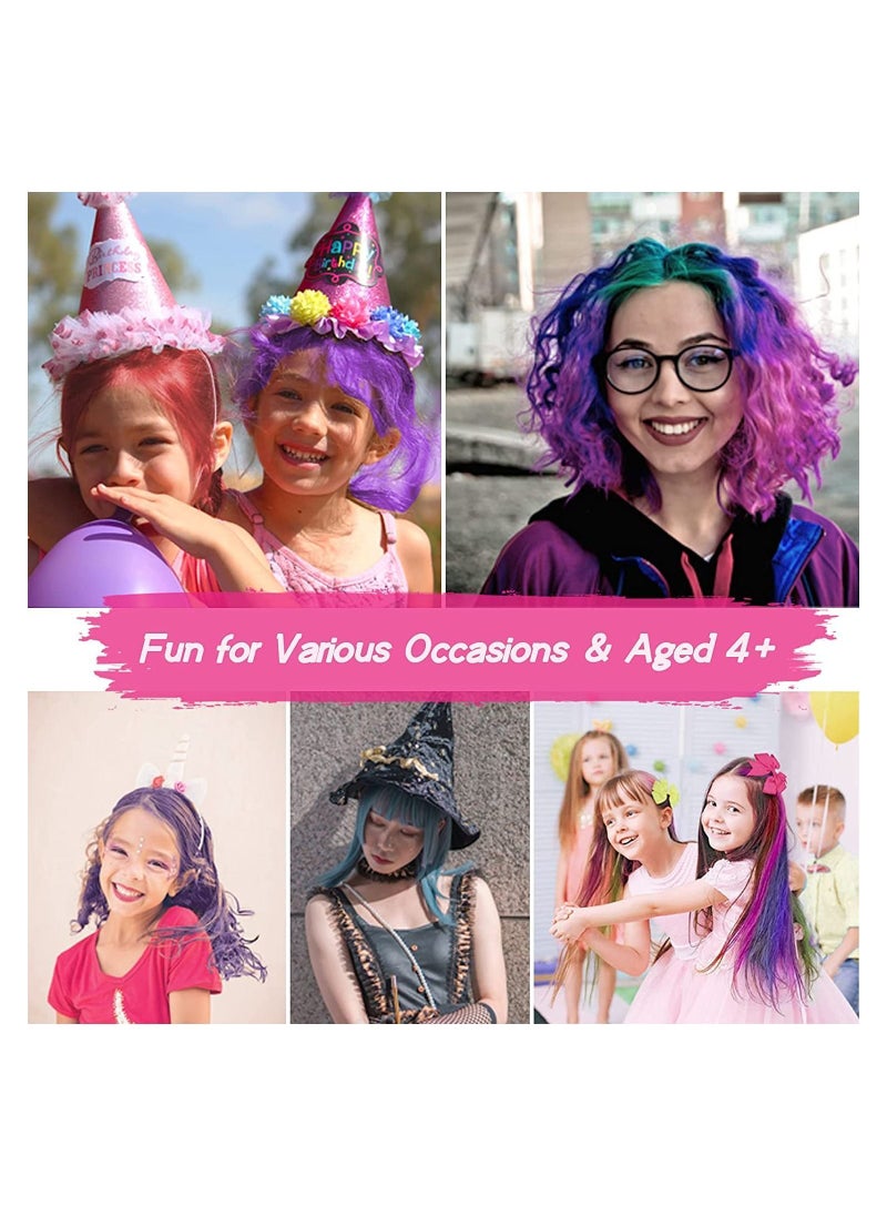 Y&D - Hair Chalk Temporary Color Non-Sticky Washable Dye for New Year Birthday Party Cosplay DIY Washes Out with Shampoo 8-Color - Image 1