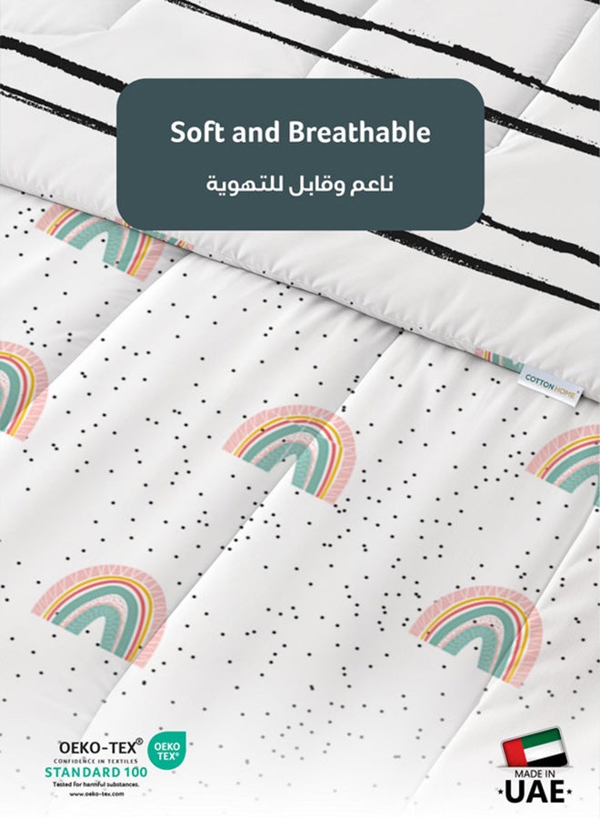 Cotton home طقم لحاف أطفال مكون من 3 قطع من القطن الفاخر يشمل، 1 قطعة لحاف 135x220 سم، 1 قطعة ملاءة مشدودة 90x200 سم، و1 قطعة غطاء وسادة 50x75+5 سم 50x75+5 سم، نقاط متلألئة - Image 3