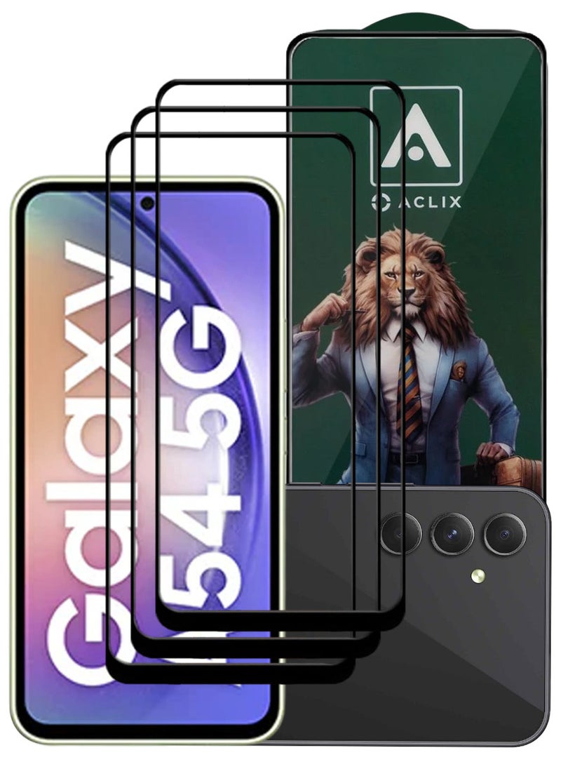 ACLIX 3 Pieces Antistatic ESD Dustproof Premium Quality High Definition Tempered Glass Screen Protector Designed For Samsung Galaxy A54 - Image 1