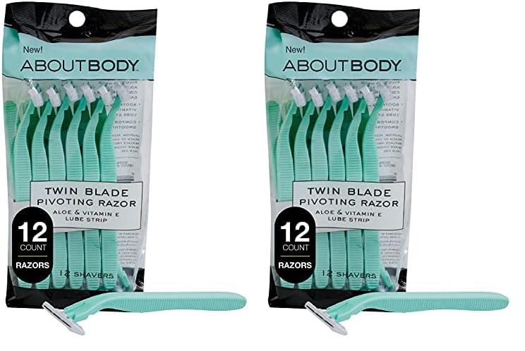 About Face Kai About Face Body Twin Blade Pivoting Disposable Razors 12 Shavers for Women CurveHugging Pivoting Head with Aloe  Vitamin E Strip Shaving Razors for Women Pack of 2 