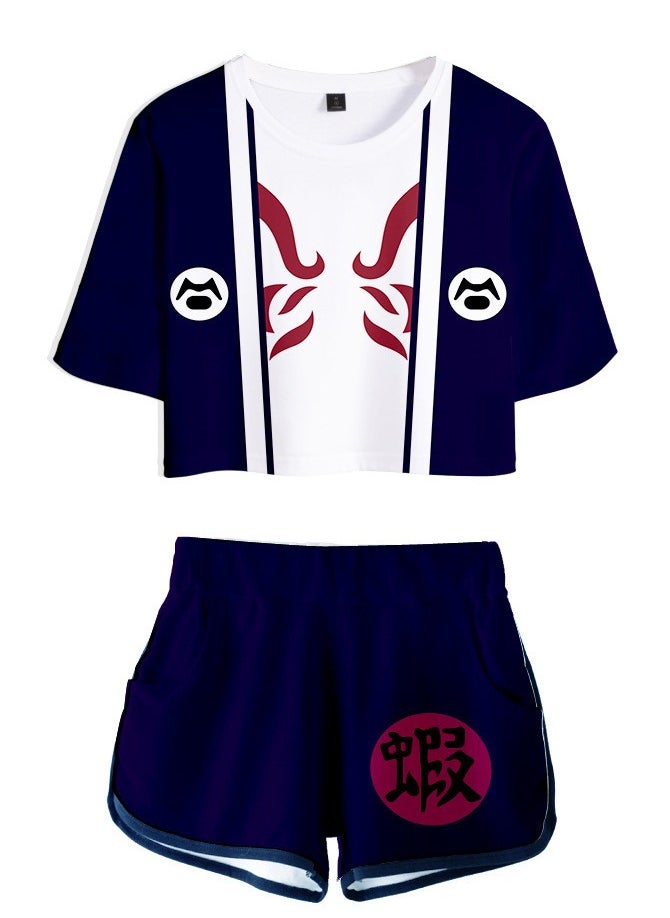 KUYING New Naruto Crop Top Short T Shorts Set  - Image 1