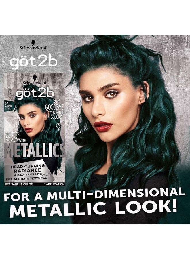 Got2b Schwarzkopf Got2b Metallics Permanent Hair Color, M75 Cosmic Teal - Image 2