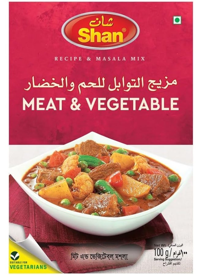 Shan Meat & Vegetable Recipe & Masala Mix 100g - Image 1