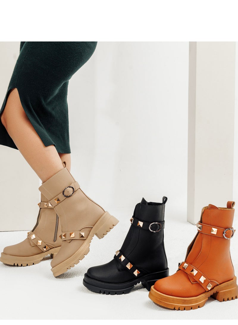 Vbranda Spanish Leather Half Boot with Side Zipper - Image 2