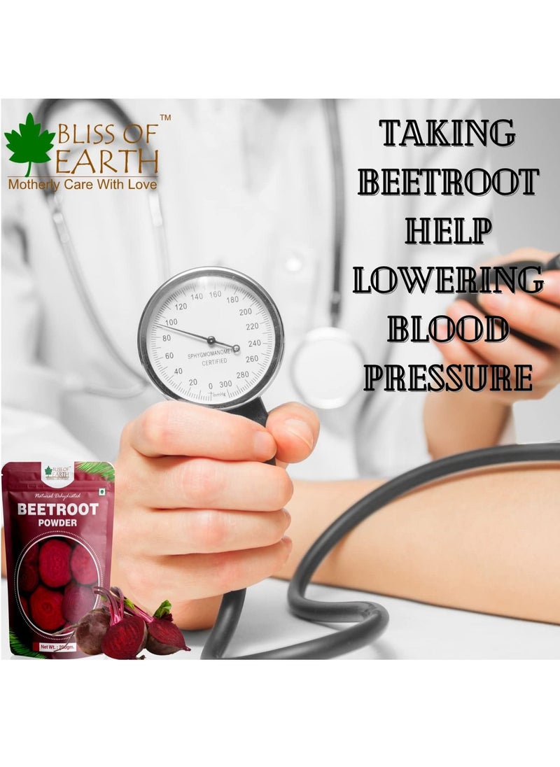 BLISS OF EARTH - 500gm Beetroot Powder For Juice For Eating Face Skin Whitening Natural Dehydrated Chukundar Powder - Image 1
