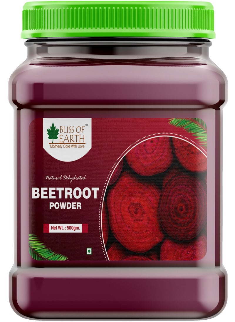 BLISS OF EARTH - 500gm Beetroot Powder For Juice For Eating Face Skin Whitening Natural Dehydrated Chukundar Powder - Image 1