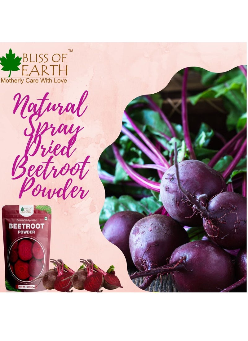 BLISS OF EARTH - 500gm Beetroot Powder For Juice For Eating Face Skin Whitening Natural Dehydrated Chukundar Powder - Image 1