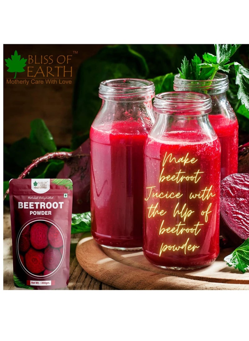 BLISS OF EARTH - 500gm Beetroot Powder For Juice For Eating Face Skin Whitening Natural Dehydrated Chukundar Powder - Image 1