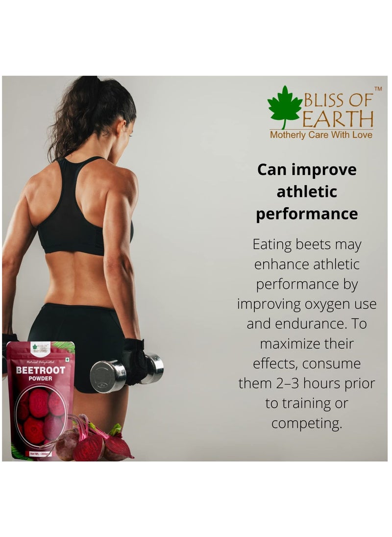 BLISS OF EARTH - 500gm Beetroot Powder For Juice For Eating Face Skin Whitening Natural Dehydrated Chukundar Powder - Image 1