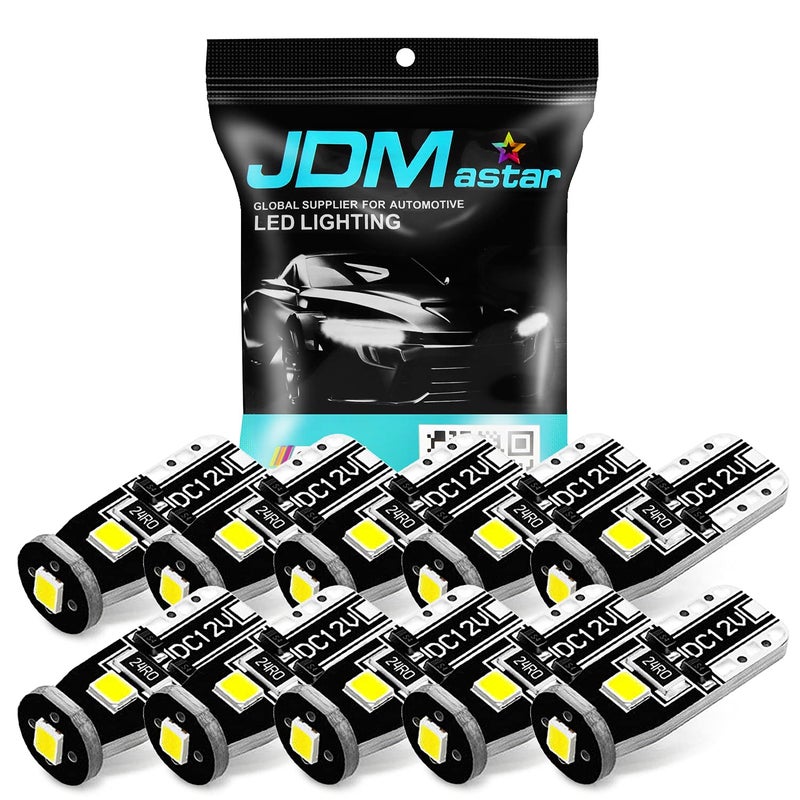 JDM ASTAR 10pcs High Performance Super Bright 360Degree Shine 194 168 175 2825 T10 PX Chipsets White LED Bulbs US Patent number USD814666S