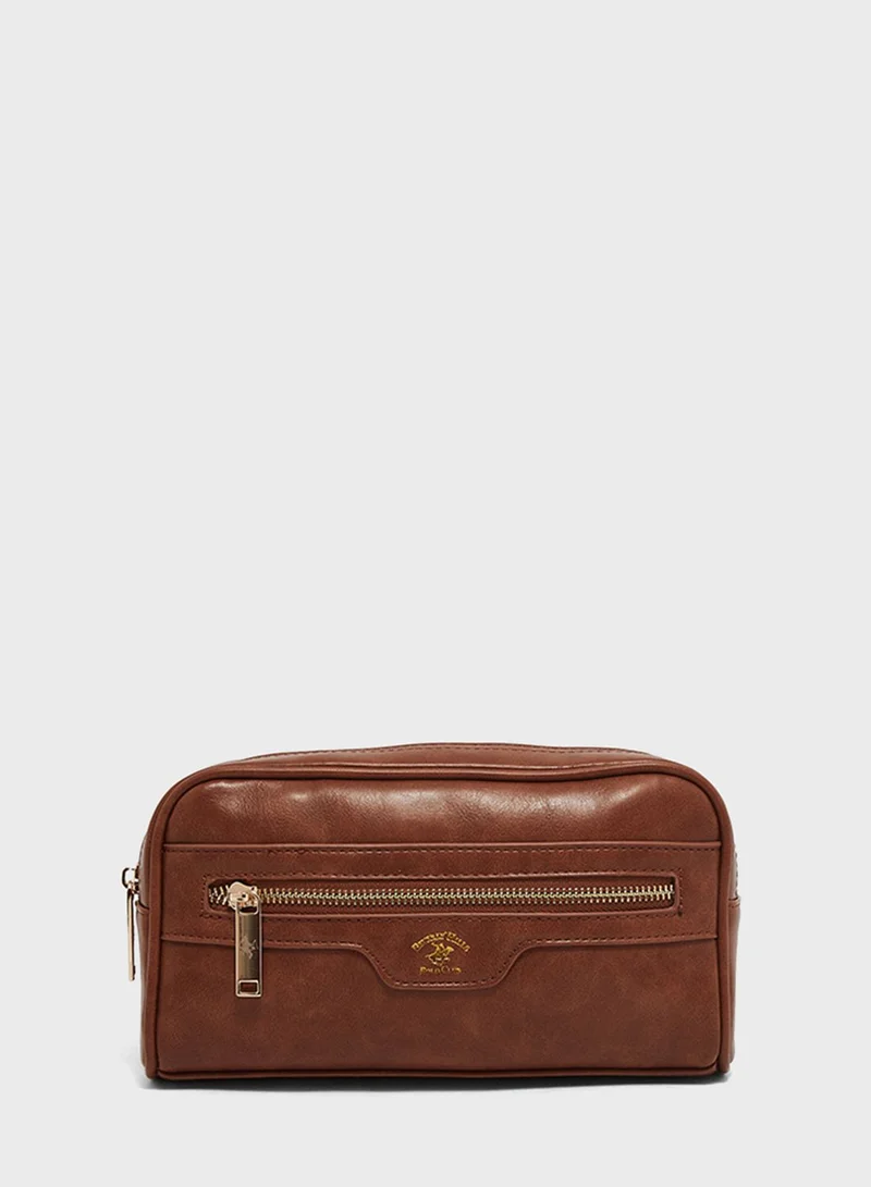bhpoloclub Logo Zipper Toiletry Bag