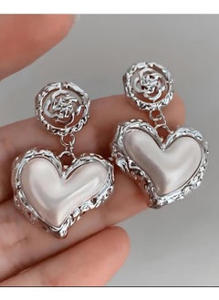 Bahels Special Series Imported Heart Pearl Earrings  - Image 1