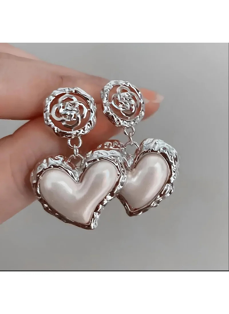 Bahels Special Series Imported Heart Pearl Earrings