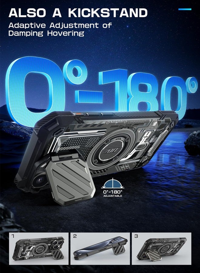 SUPCASE for iPhone 15 Pro Max Case with Camera Cover & Stand (UBMag XT) [Compatible with MagSafe] [Built-in Kickstand] [Military-Grade Protection] Heavy Duty Rugged Magnetic Phone Case, BalckCircuit - Image 4