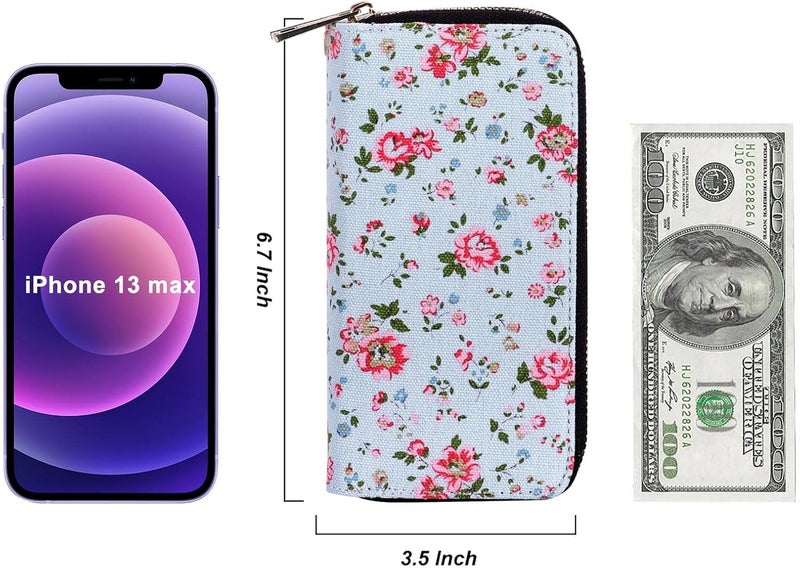 HAWEE Cellphone Wallet for Women Dual Zipper Long Purse with Removable Wristlet - Image 5