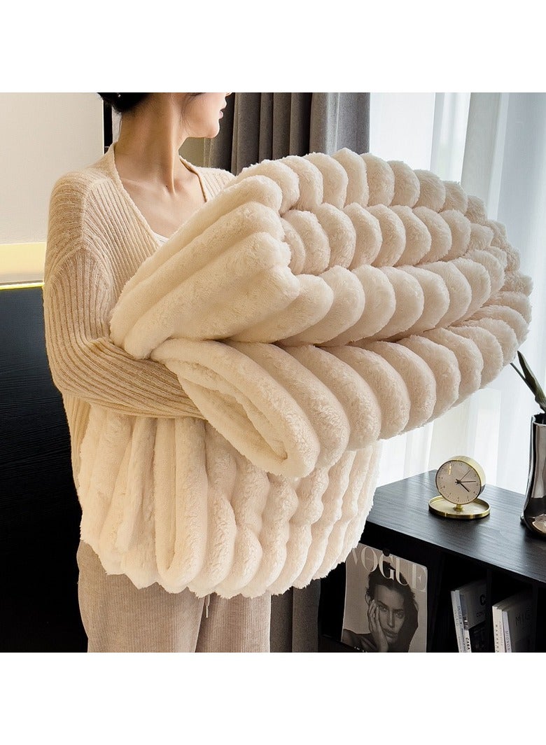 Super Soft Throw Blanket 200x230cm for Couch, Sofa and Bed | Lightweight, Warm and Stylish Fleece Blanket for Room Decor | Magic Fleece Blankets & Throws, White  - Image 1