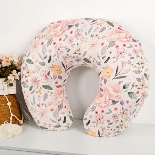 Jundetye Baby Nursing Pillow Cover, Removeable Breastfeeding Pillow Slipcover, Nursing Pillow Case for Newborn Boys Girls, Soft Fabric Fits Snug On Infant, Washable & Breathable, Yellow Pink Flowers - Image 3