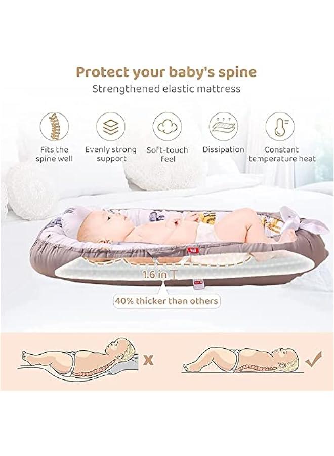 Gonice Baby Lounger, Baby Nest for Sleeping, Ultra Soft Breathable, Newborn Mattress for Crib & Bassinet, Baby Bionic Bed For Bedroom, Gift for Newborn (Animal) - Image 5