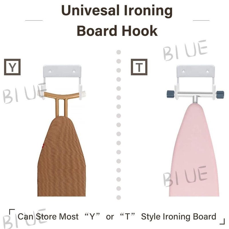 Wall-Mounted Ironing Board Hanger, White - Image 2