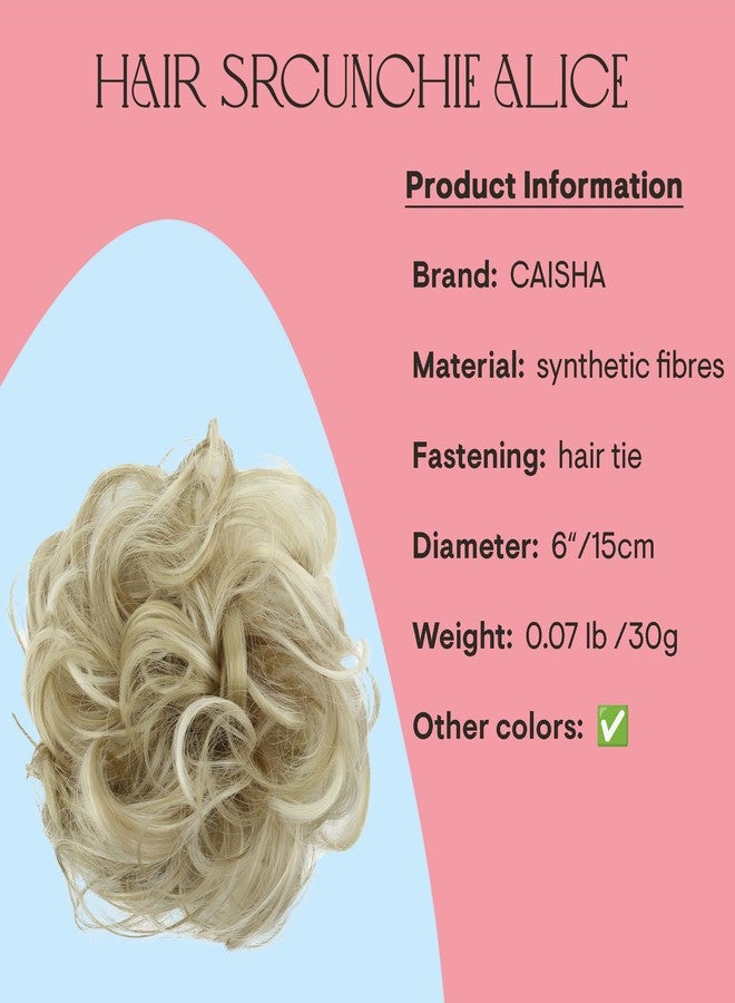 CAISHA Messy Scrunchie Bun Voluminous Wavy Hairpiece Heat-resistant Synthetic Fibres Light Blonde Mix G37A - Image 2