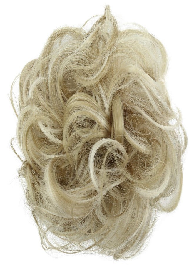 CAISHA Messy Scrunchie Bun Voluminous Wavy Hairpiece Heat-resistant Synthetic Fibres Light Blonde Mix G37A - Image 1