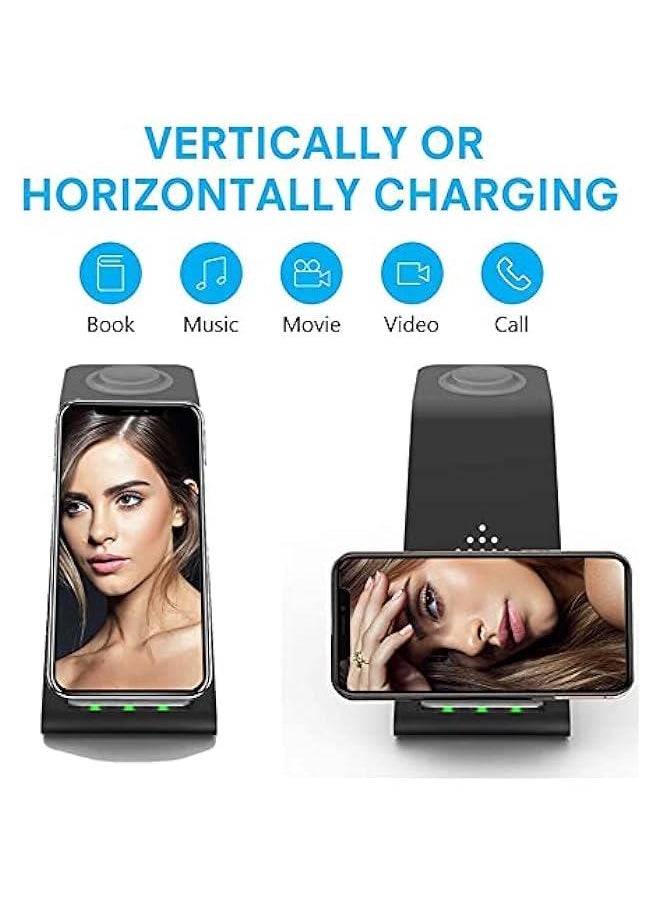 Wireless Charger Samsung 3 in 1 Qi Fast Wireless Charging Station for Multiple Devices Android Galaxy Watch 6/5/4/3/Active2/1/Gear S3,Galaxy S22/S21/S20/S10/Z Fold 3/Pixel 7/6 Phone,Women Men Gift