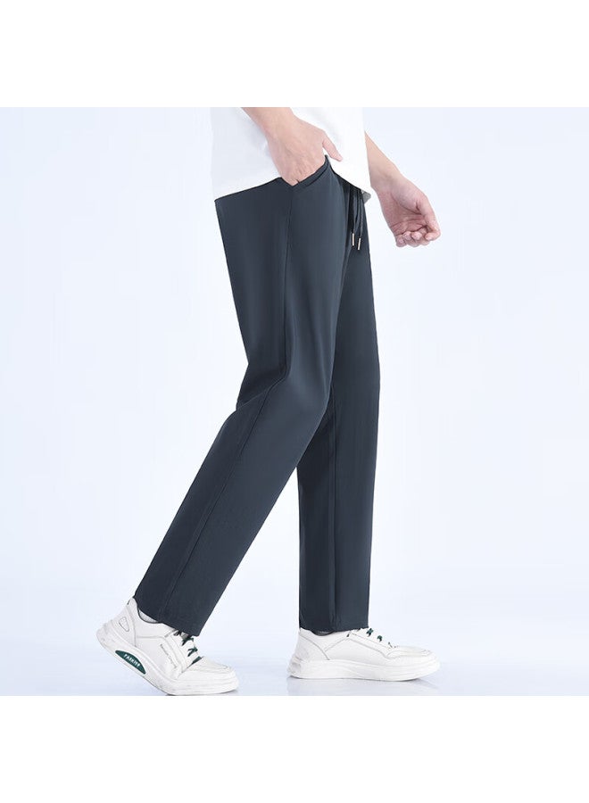 Maybeyond Men's Casual Pants, Autumn And Winter Sports Breathable Quick-dry Straight-leg Trousers, Loose Cool-feeling Long Pants, Mx15 Dark Gray, Size L - Image 2