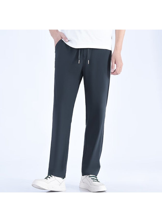 Maybeyond Men's Casual Pants, Autumn And Winter Sports Breathable Quick-dry Straight-leg Trousers, Loose Cool-feeling Long Pants, Mx15 Dark Gray, Size L - Image 4