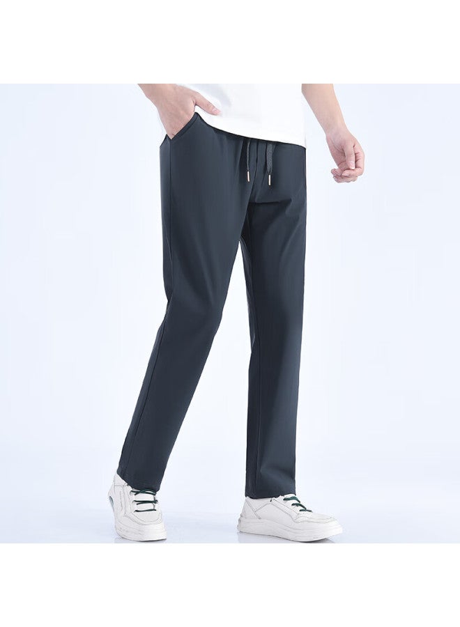 Maybeyond Men's Casual Pants, Autumn And Winter Sports Breathable Quick-dry Straight-leg Trousers, Loose Cool-feeling Long Pants, Mx15 Dark Gray, Size L - Image 3